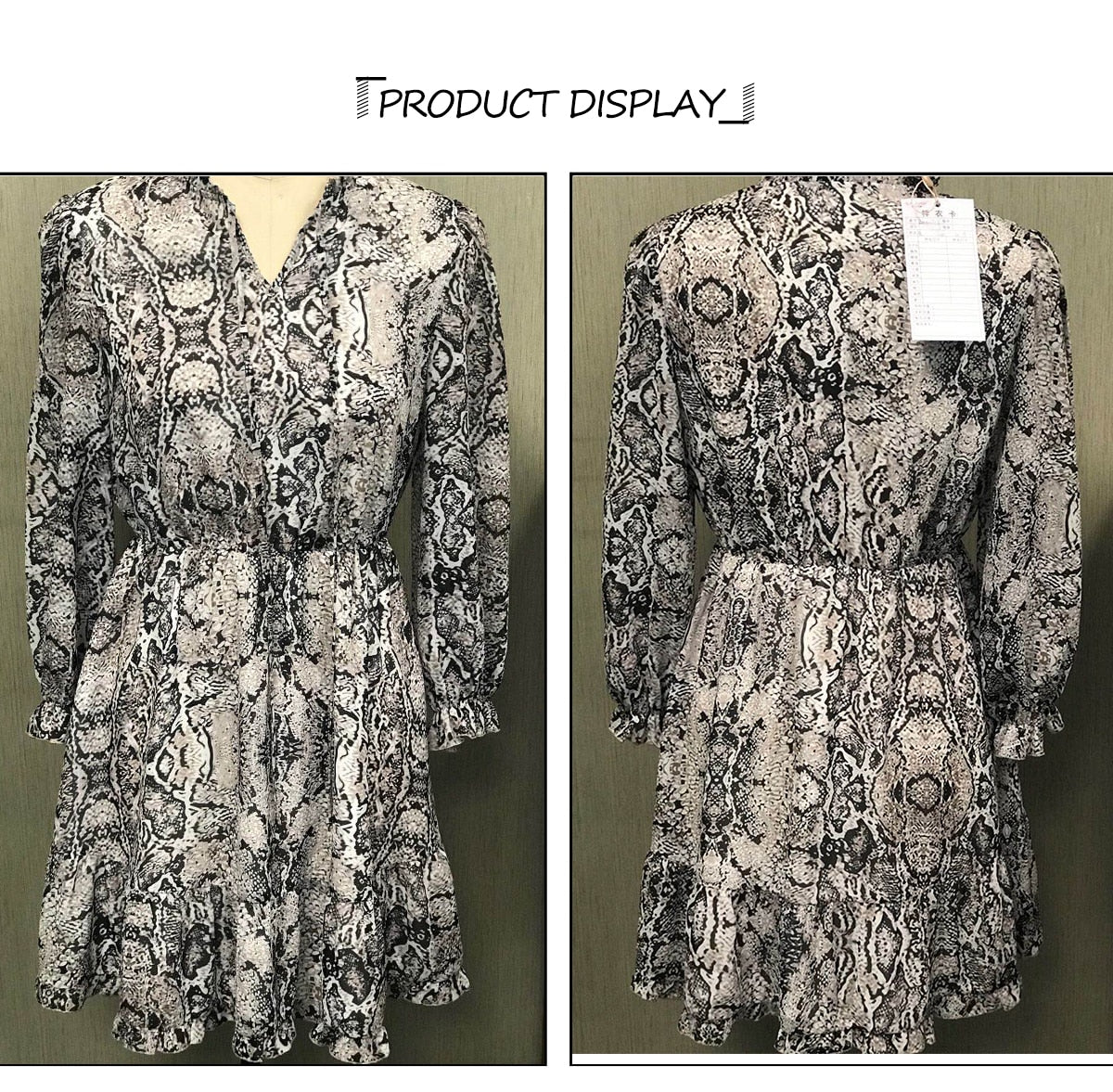 Snake Skin Print Animal Print Pleated Mini Vintage Fashion Ruffles Dress The Clothing Company Sydney