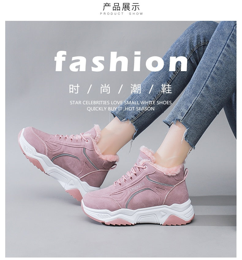 Ladies Winter Trekking Sneakers Warm Shoes Plush Hiking Boots Non-slip Outdoor Walking Climbing Snow Ankle Boots The Clothing Company Sydney