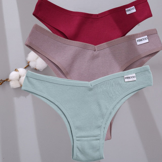 3 Pack Cotton Mix Lingerie Thongs Underwear Low-Rise Underpant Women's Panties Bikini Briefs The Clothing Company Sydney