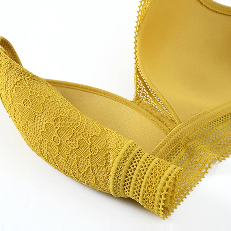 2 Piece French Wire Free Thin Padded Bra Set Big Chest Lace Push Up Underwear Candy Colour Bralette Set The Clothing Company Sydney