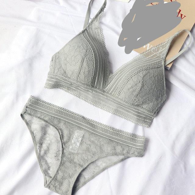 2 Piece French Wire Free Thin Padded Bra Set Big Chest Lace Push Up Underwear Candy Colour Bralette Set The Clothing Company Sydney