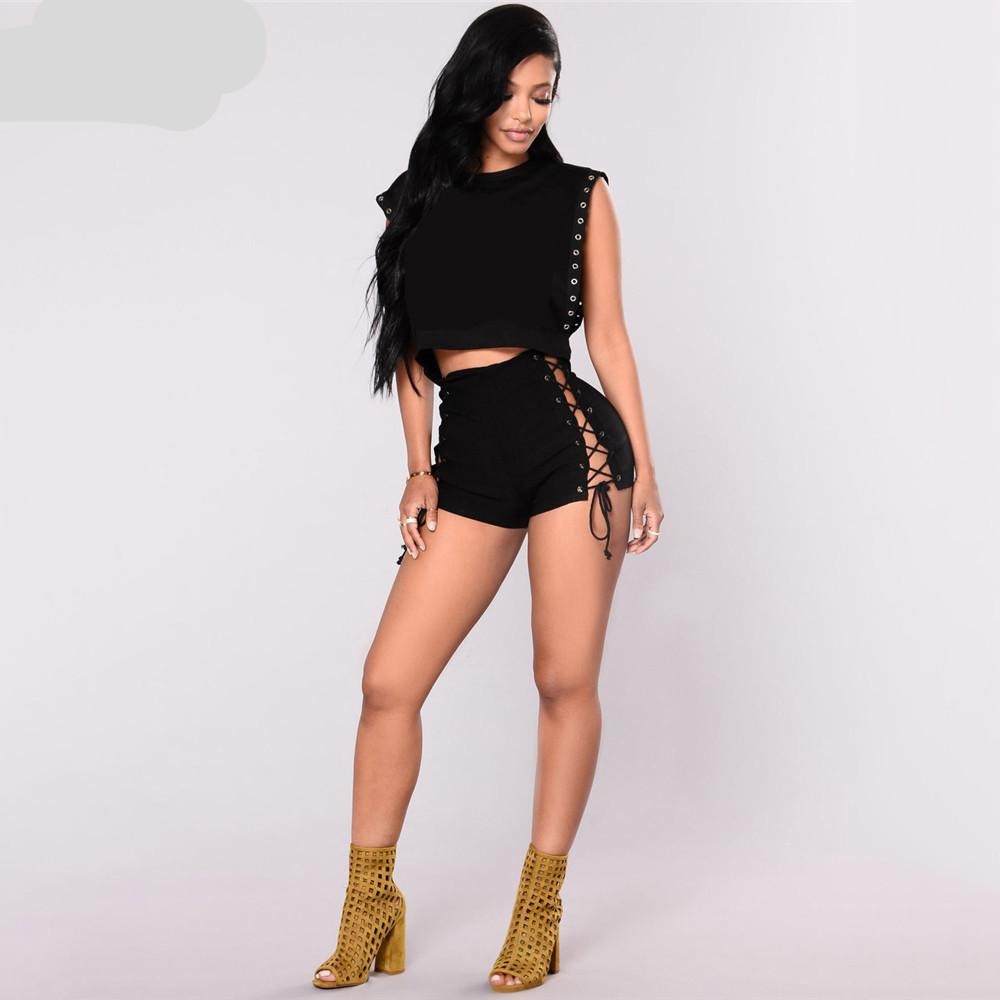 Sexy Bandage Jeans Shorts Women Rave Streetwear Hollow Out High Waist Jean Short Black Bodycon Denim Shorts The Clothing Company Sydney