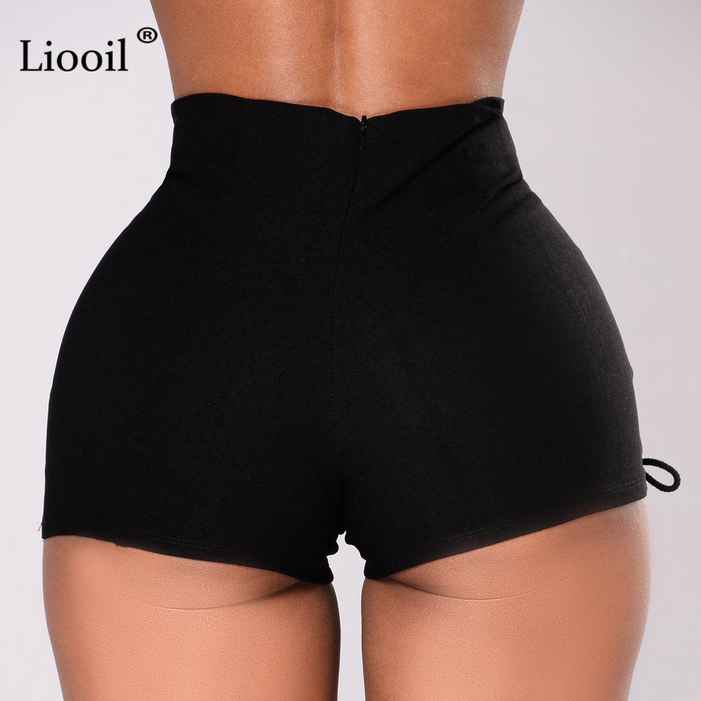 Sexy Bandage Jeans Shorts Women Rave Streetwear Hollow Out High Waist Jean Short Black Bodycon Denim Shorts The Clothing Company Sydney