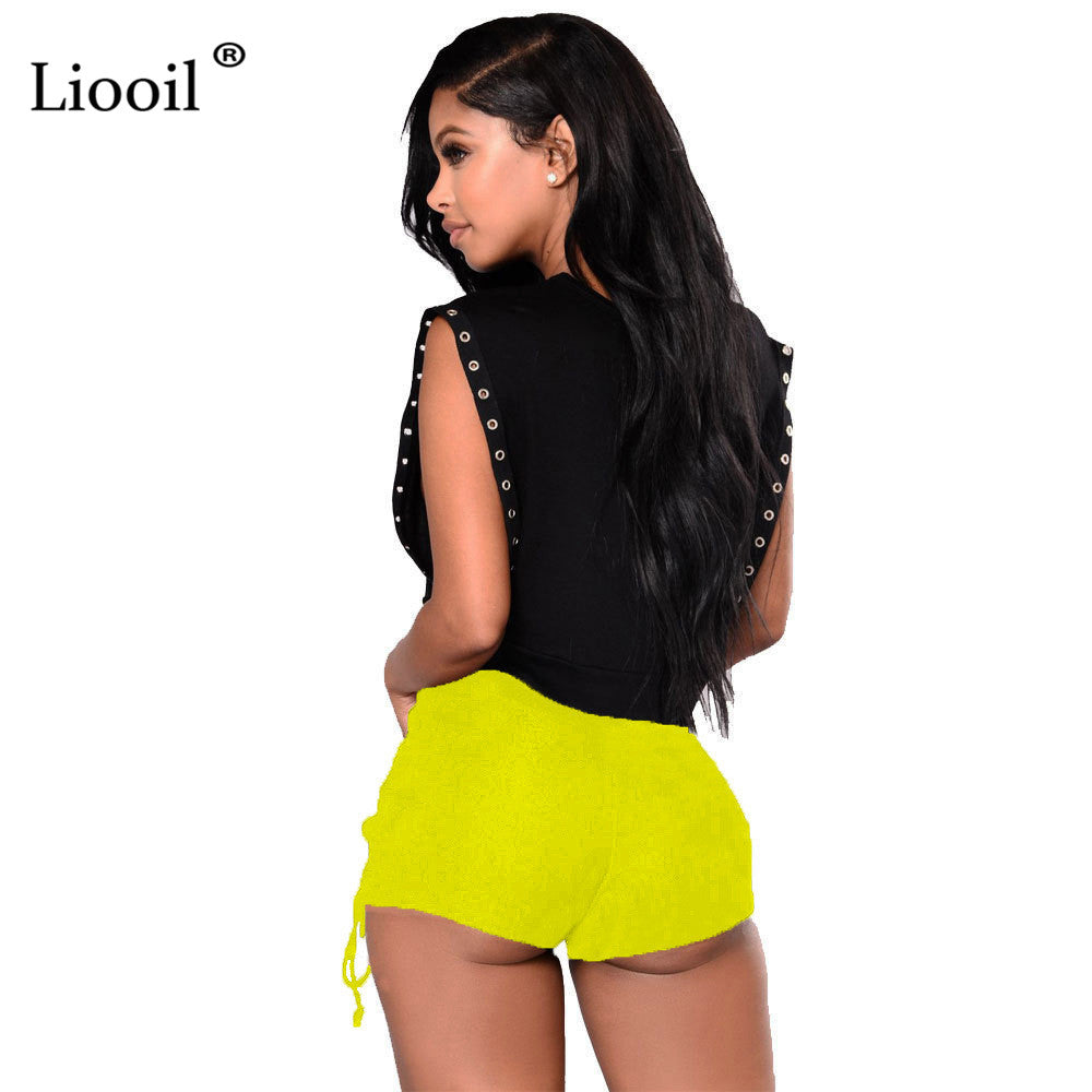 Sexy Bandage Jeans Shorts Women Rave Streetwear Hollow Out High Waist Jean Short Black Bodycon Denim Shorts The Clothing Company Sydney