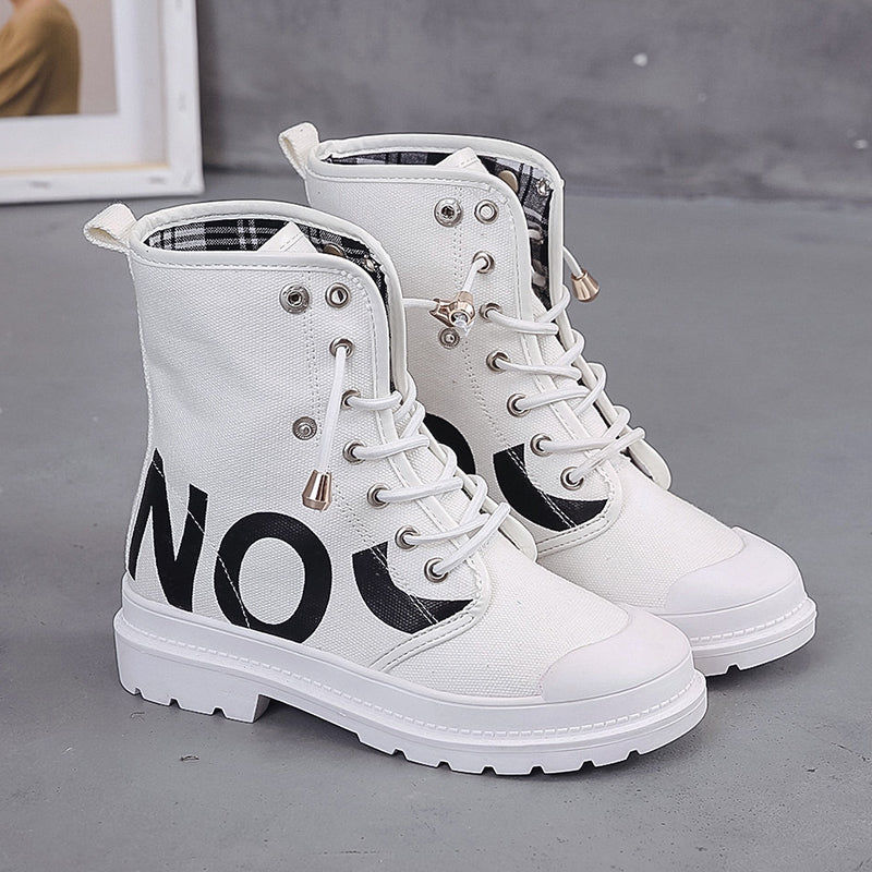 Vulcanized Platform Women's Mesh High-top Lace-up Casual Shoes Walking Sneakers Boots The Clothing Company Sydney