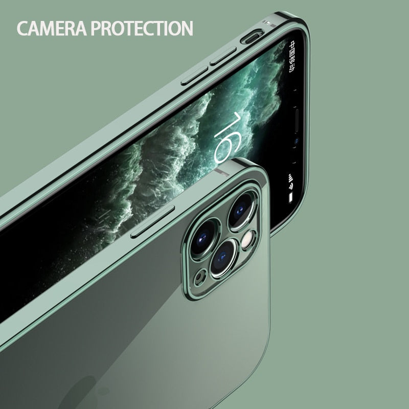 Classic Square Plate Frame Protection Soft Phone Case For iPhone 12 11 Pro XS Max X XR 6 6S 7 8 Plus SE Ultra Thin Clear Cover The Clothing Company Sydney