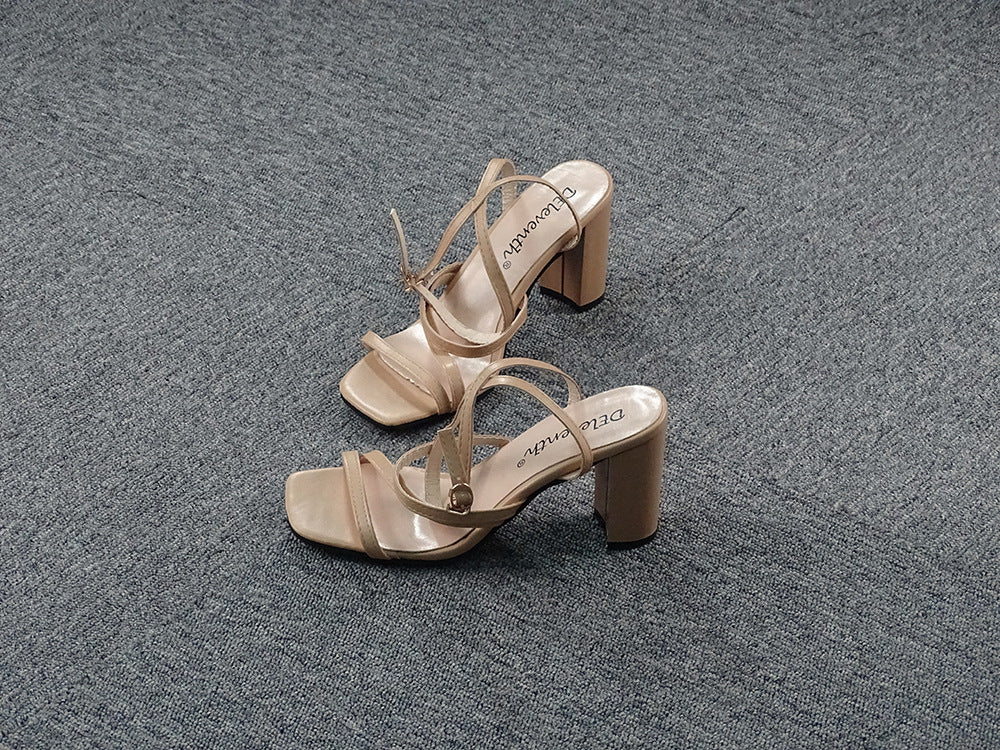 Block Heel Women Shoes Ladies Sandals High Heels White Pink Beige The Clothing Company Sydney