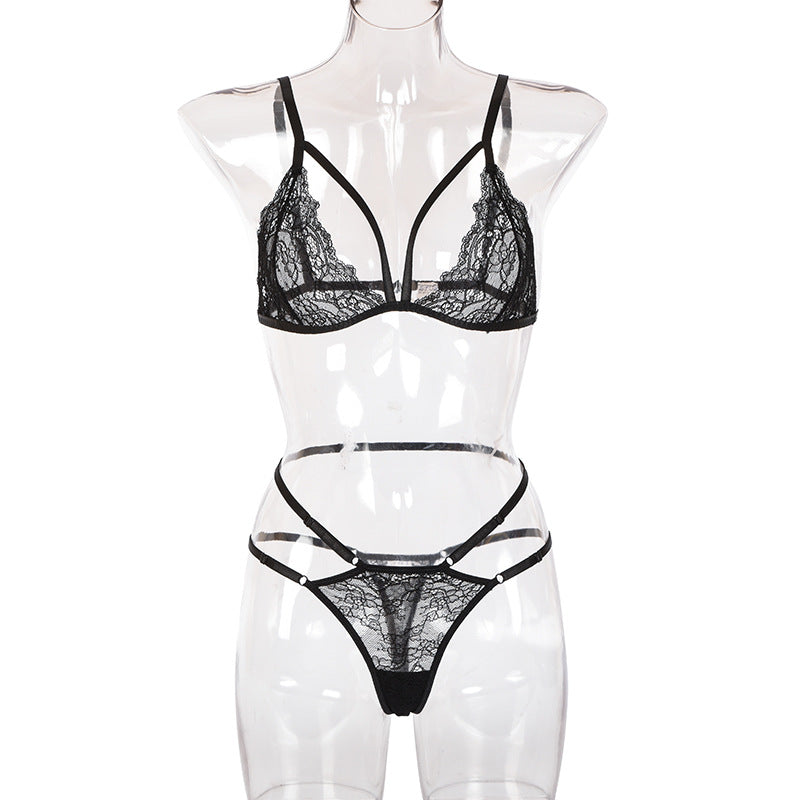 2 Piece Mesh Sheer Sexy Lingerie Spaghetti Strap Feather Patchwork Wear Cosplay The Clothing Company Sydney