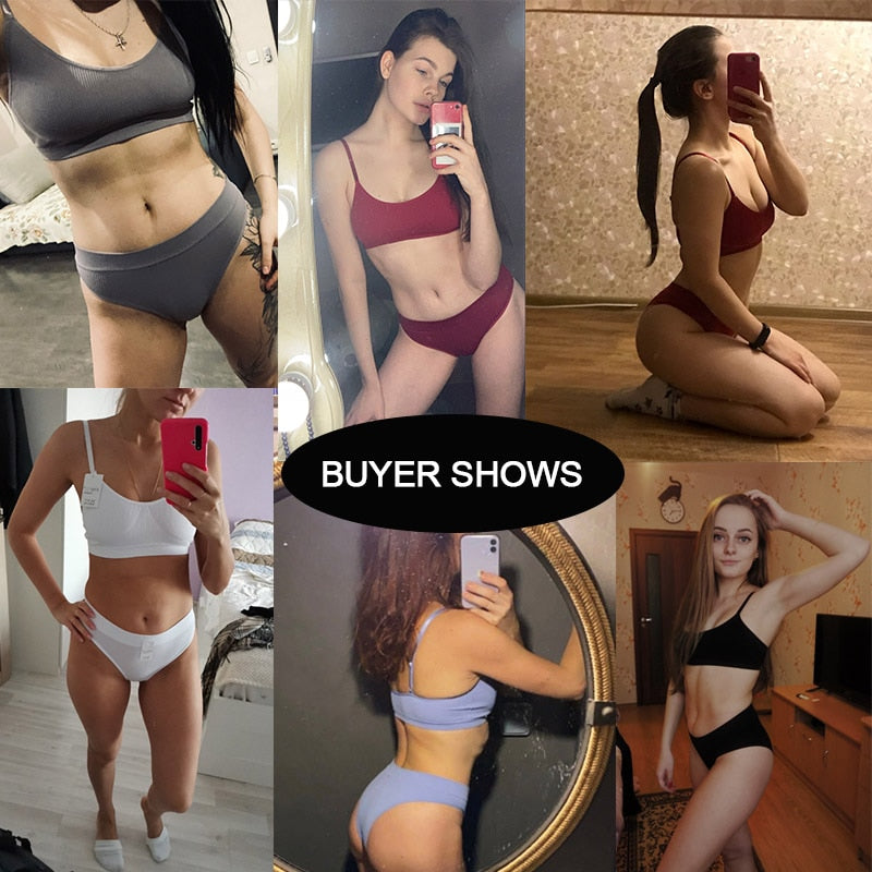 2 Piece Bra Lingerie Underwear Bralette Ribbed Tops Brassiere Basic Stretchy Tank Crop Tops Set The Clothing Company Sydney