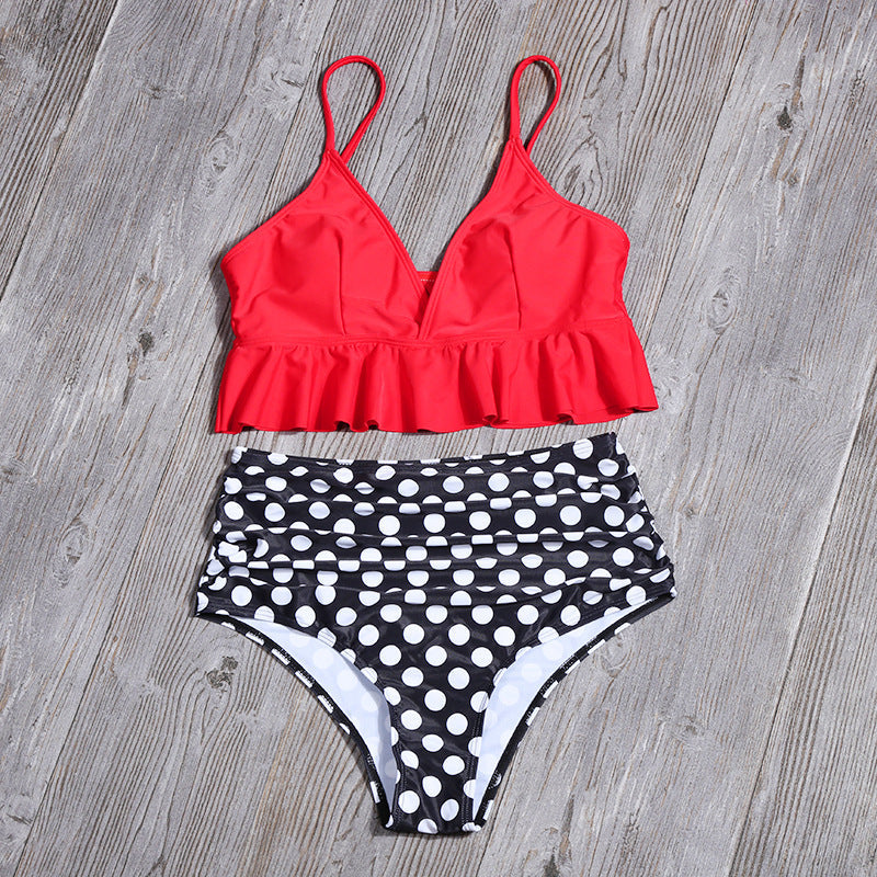 2 Piece Flounced Push Up Floral Print Swimsuit Summer Bikini Suit Youth Beach Swimming High Waist Boho Style Swimwear The Clothing Company Sydney