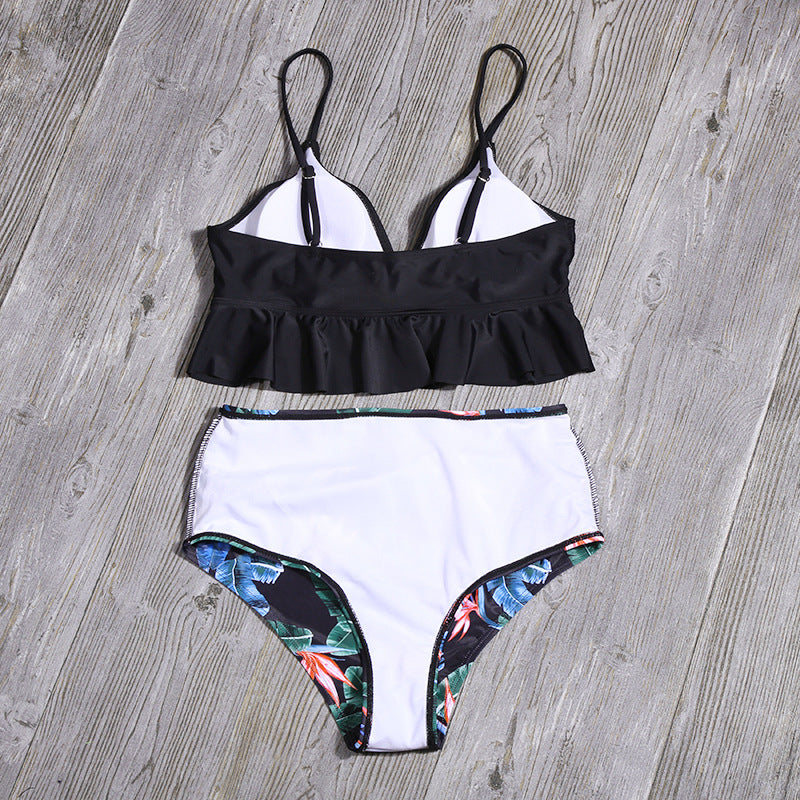 2 Piece Flounced Push Up Floral Print Swimsuit Summer Bikini Suit Youth Beach Swimming High Waist Boho Style Swimwear The Clothing Company Sydney