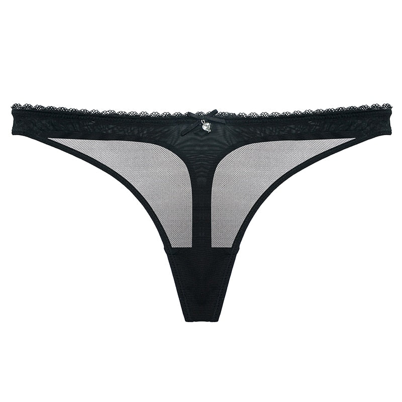 Ultra-thin cup mesh lace underwear transparent unlined 1 bra+2 panties bra set The Clothing Company Sydney