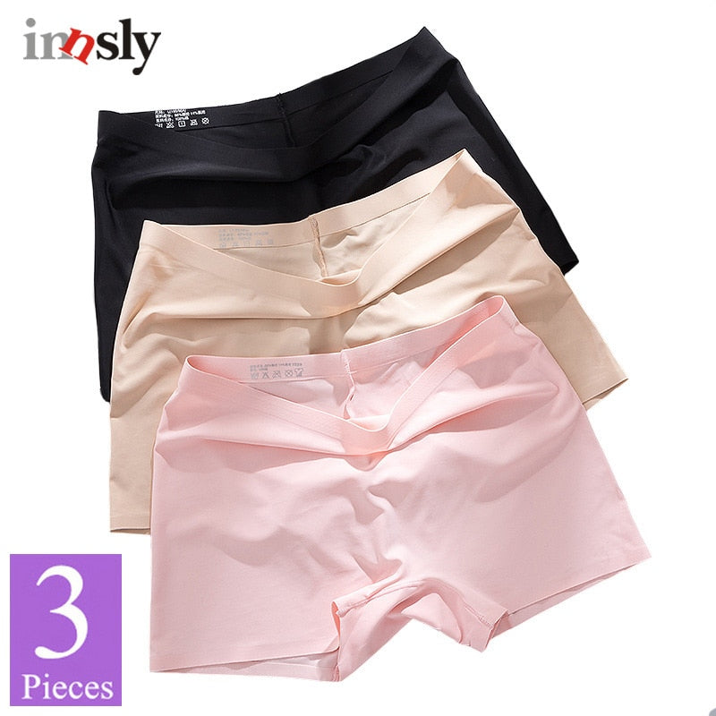 3 Pack Ladies Boyshorts Seamless Ice Silk Ladies Safety Short Pants Mid Waist Summer Breathable Boxer Undies Underwear The Clothing Company Sydney