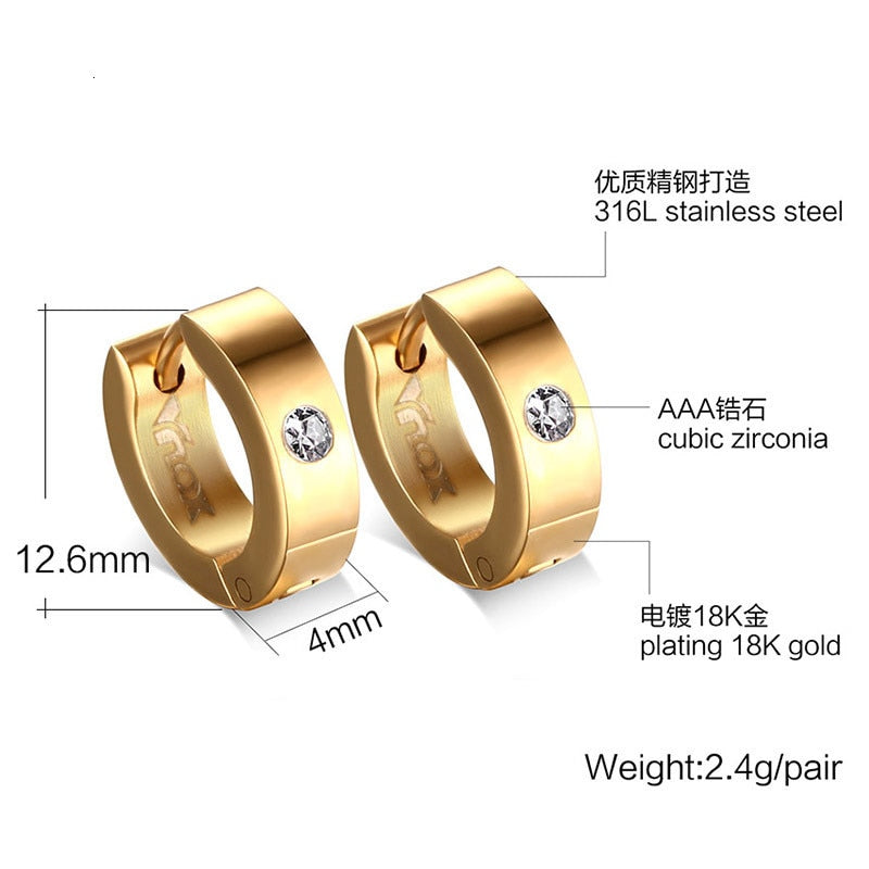 Cute Hoop Women Men Stainless Steel Ear Cuff Brincos Huggie Jewelry Earrings The Clothing Company Sydney