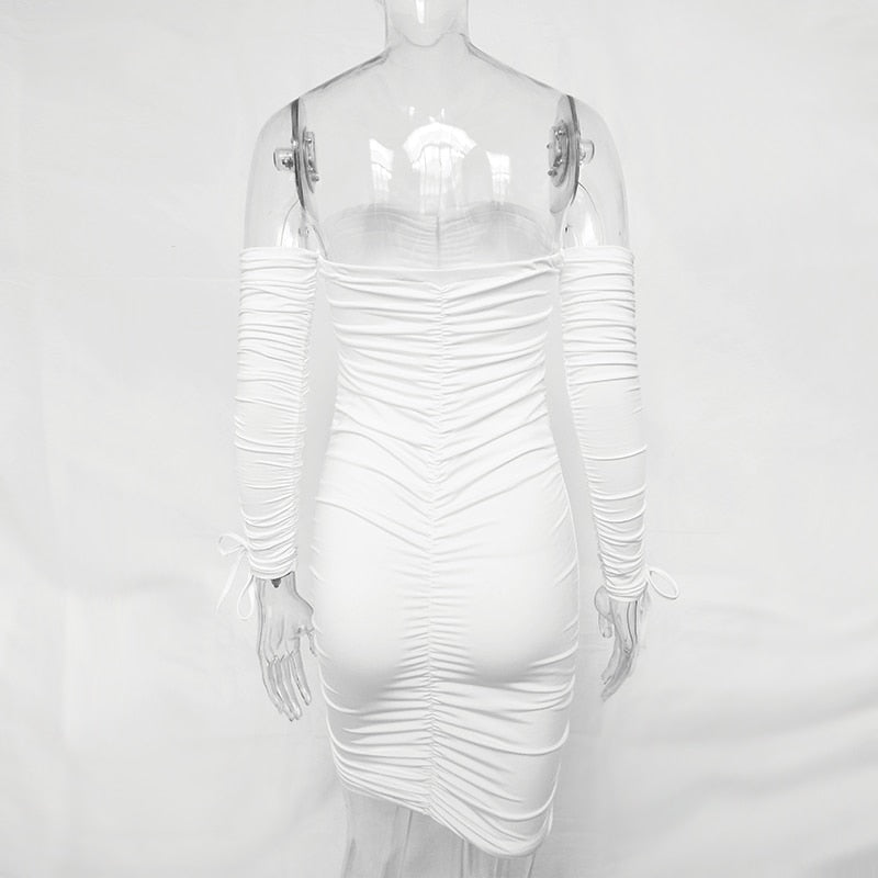 Autumn Winter Bandage Off Shoulder Long Sleeve Slim Elastic Bodycon Party Dresses The Clothing Company Sydney