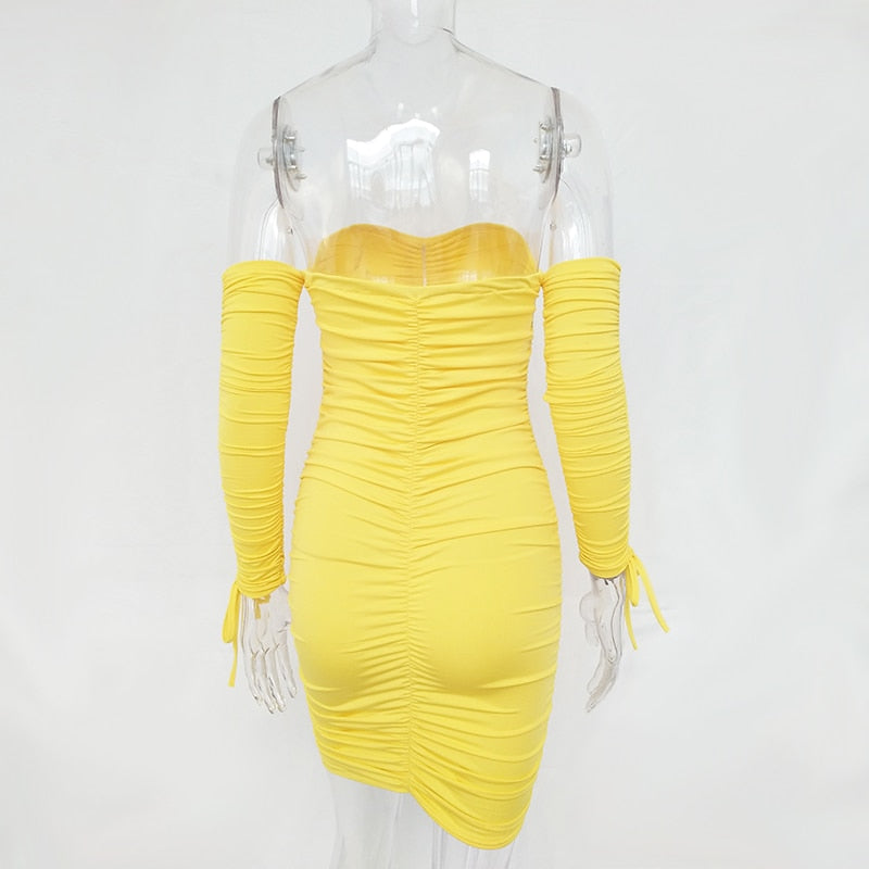 Autumn Winter Bandage Off Shoulder Long Sleeve Slim Elastic Bodycon Party Dresses The Clothing Company Sydney