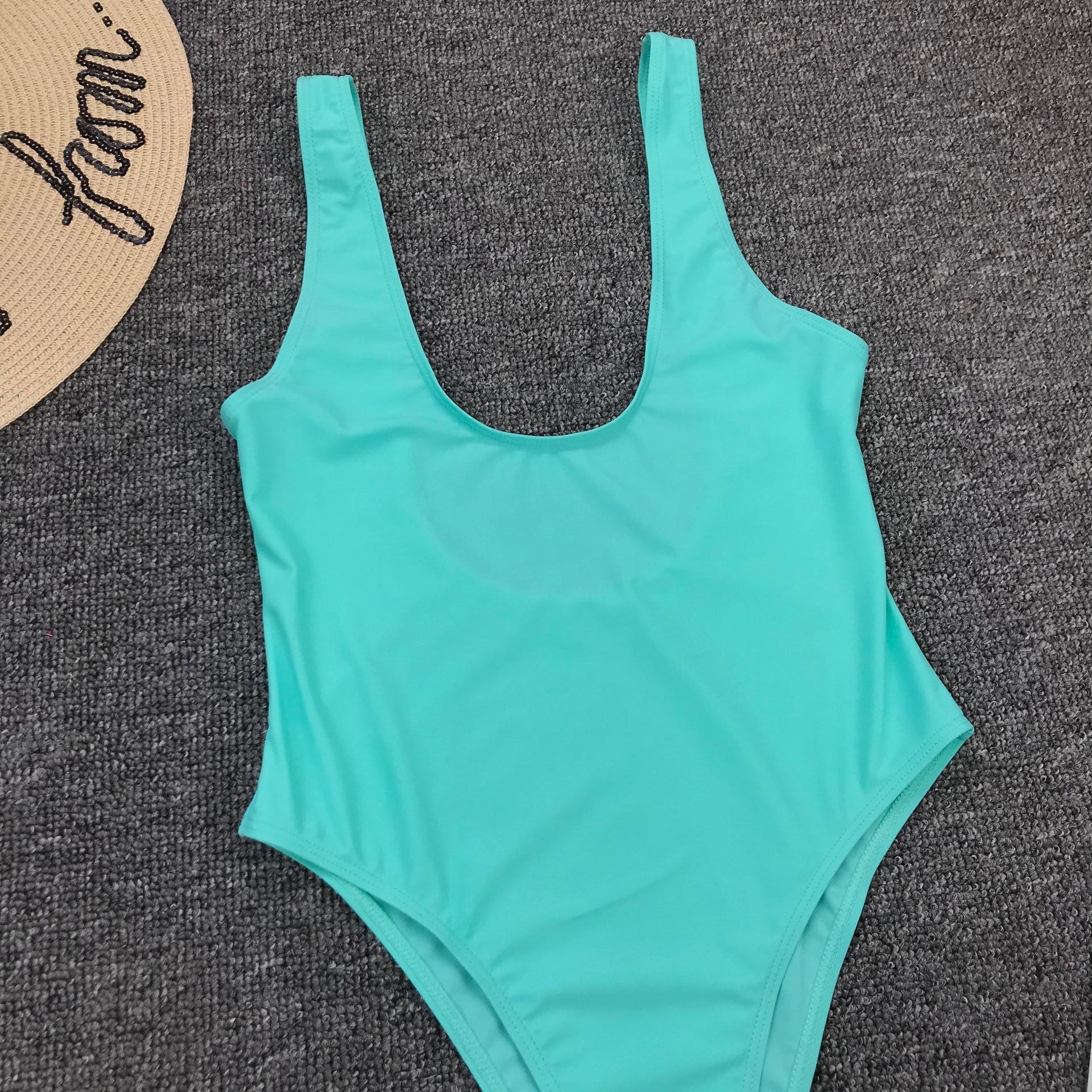 Vintage One Piece Ruffled Push Up Solid Swimwear  Monokini Padded Bathing Suits Swimsuit The Clothing Company Sydney