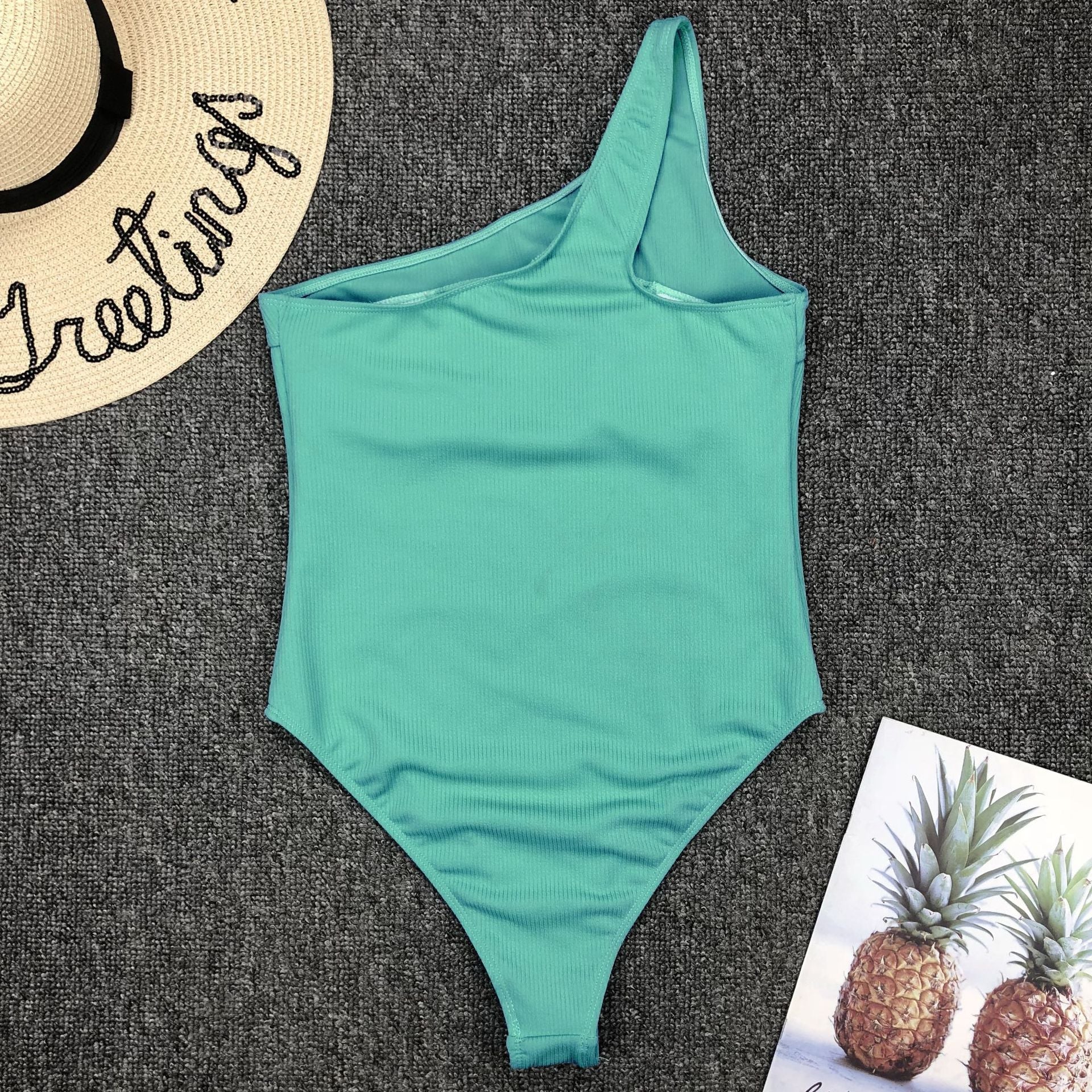 Vintage One Piece Ruffled Push Up Solid Swimwear  Monokini Padded Bathing Suits Swimsuit The Clothing Company Sydney