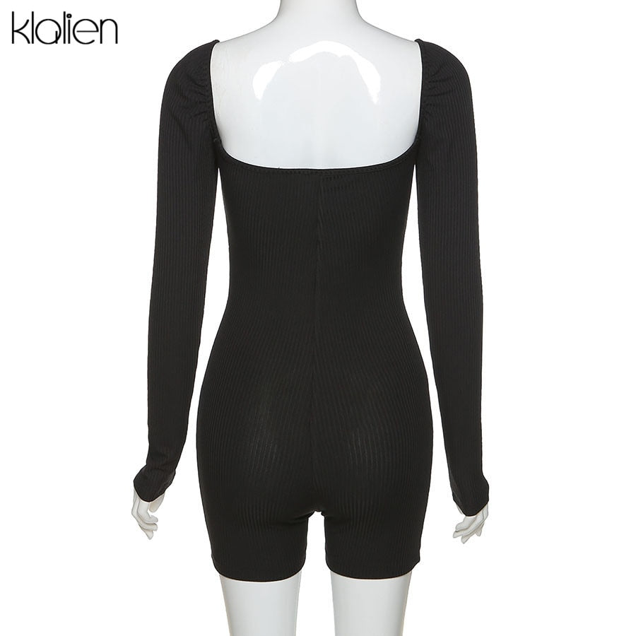 Casual streetwear black spring summer print letter skinny playsuit elastic yoga fitness sportwear playsuit The Clothing Company Sydney