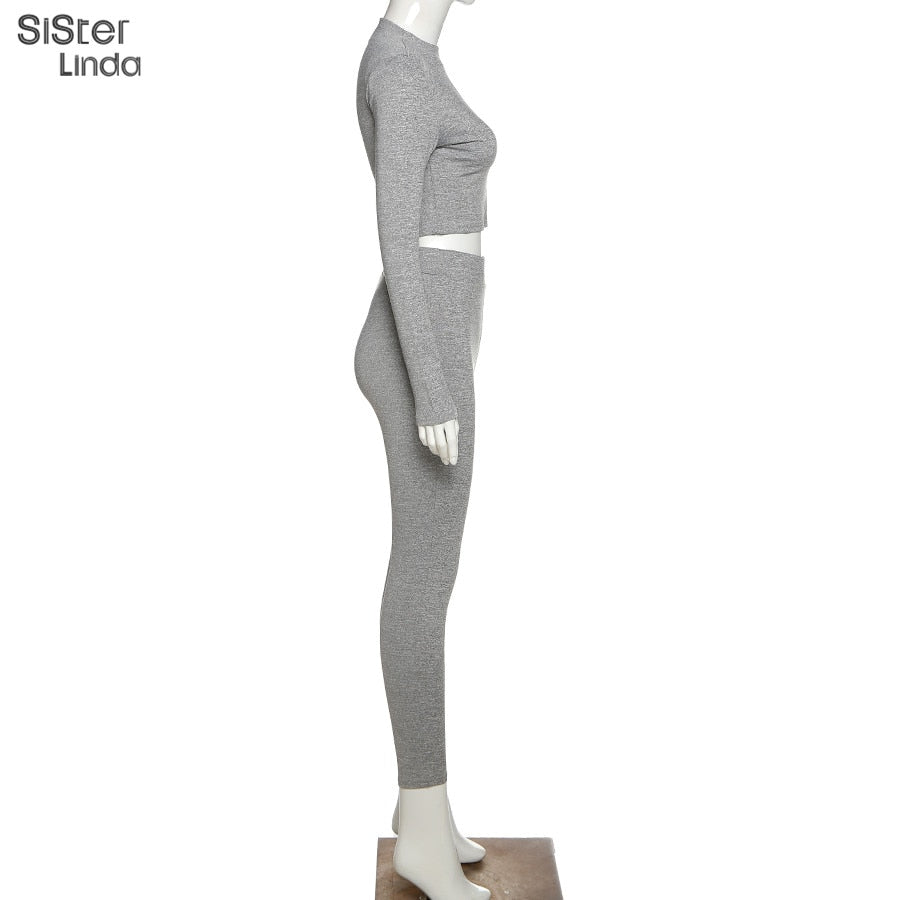 2 Piece Sporty Active Wear Matching Sets Fall Long Sleeve Tops Tees And Leggings Workout Outfits Sportwear The Clothing Company Sydney