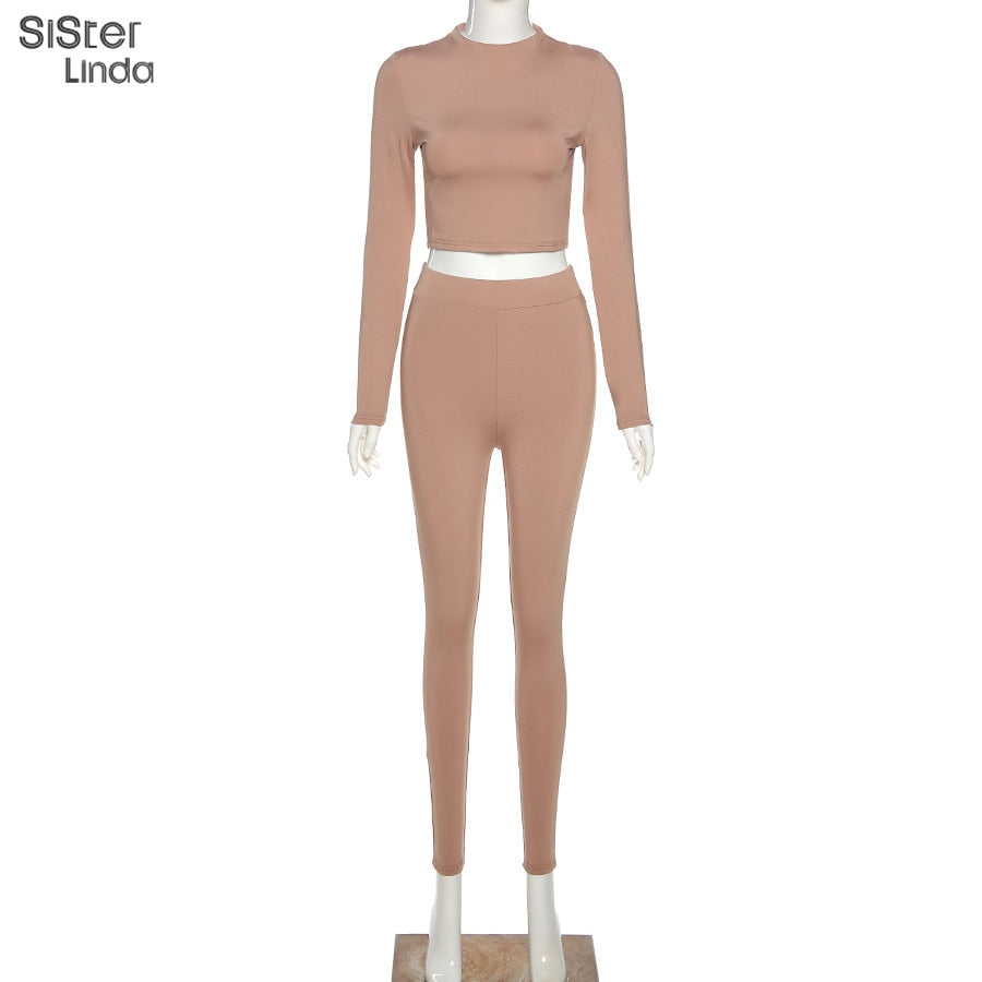 2 Piece Sporty Active Wear Matching Sets Fall Long Sleeve Tops Tees And Leggings Workout Outfits Sportwear The Clothing Company Sydney