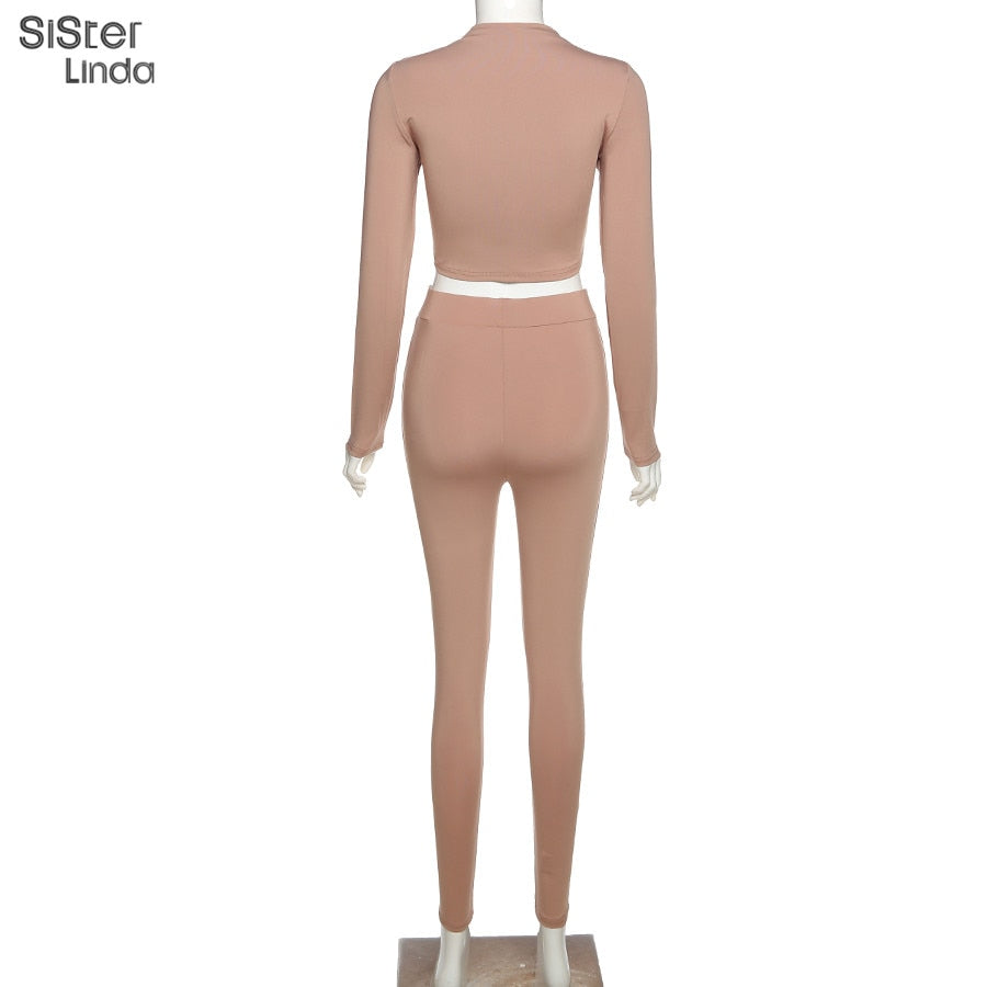 2 Piece Sporty Active Wear Matching Sets Fall Long Sleeve Tops Tees And Leggings Workout Outfits Sportwear The Clothing Company Sydney