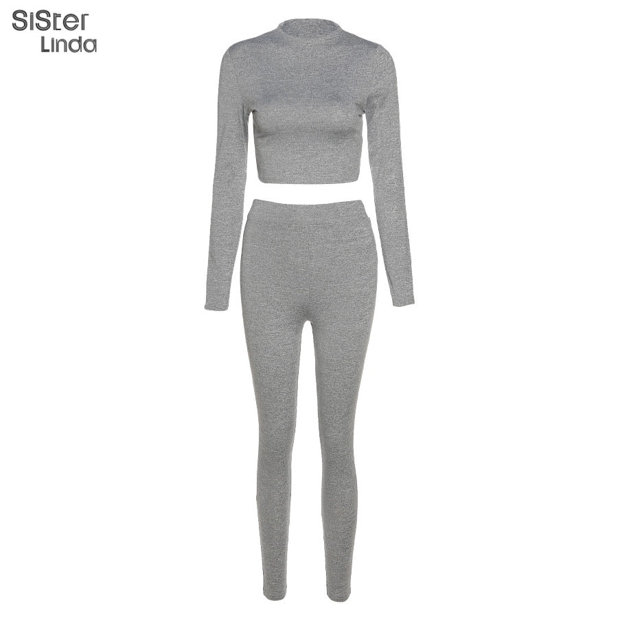 2 Piece Sporty Active Wear Matching Sets Fall Long Sleeve Tops Tees And Leggings Workout Outfits Sportwear The Clothing Company Sydney