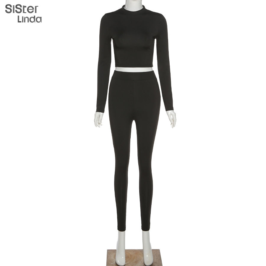 2 Piece Sporty Active Wear Matching Sets Fall Long Sleeve Tops Tees And Leggings Workout Outfits Sportwear The Clothing Company Sydney