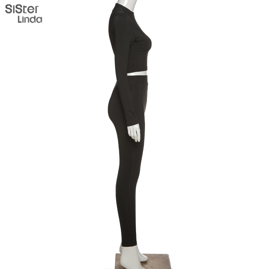 2 Piece Sporty Active Wear Matching Sets Fall Long Sleeve Tops Tees And Leggings Workout Outfits Sportwear The Clothing Company Sydney