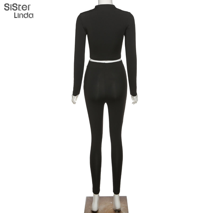 2 Piece Sporty Active Wear Matching Sets Fall Long Sleeve Tops Tees And Leggings Workout Outfits Sportwear The Clothing Company Sydney