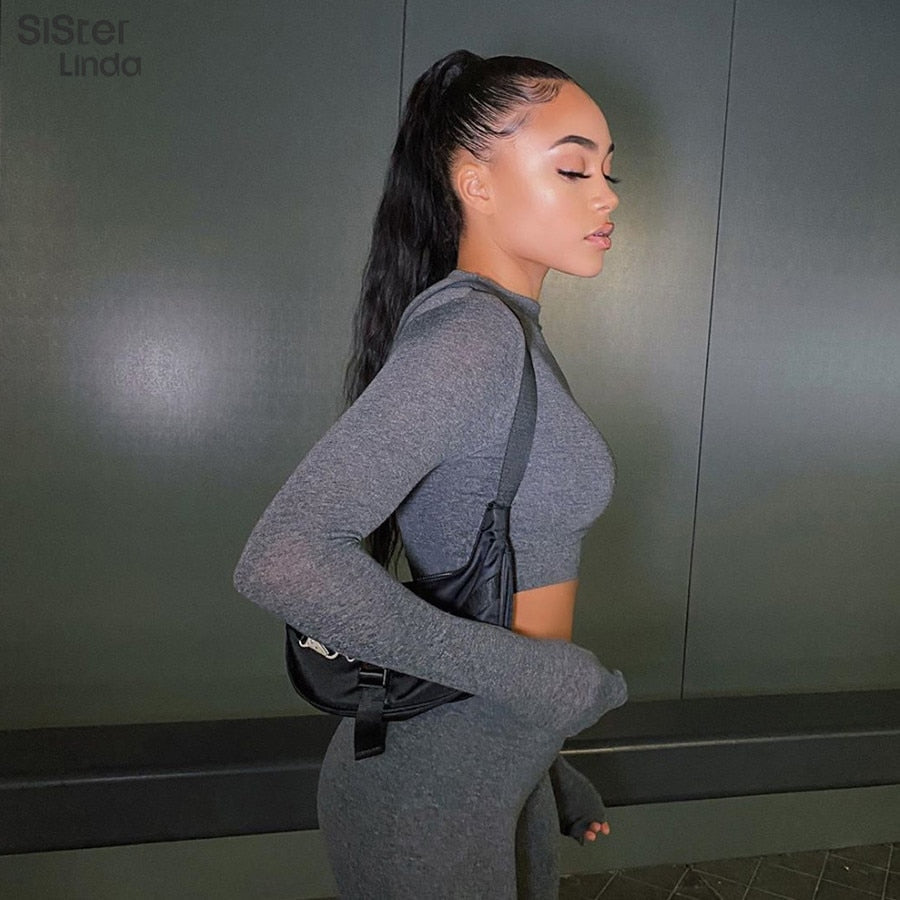 2 Piece Sporty Active Wear Matching Sets Fall Long Sleeve Tops Tees And Leggings Workout Outfits Sportwear The Clothing Company Sydney