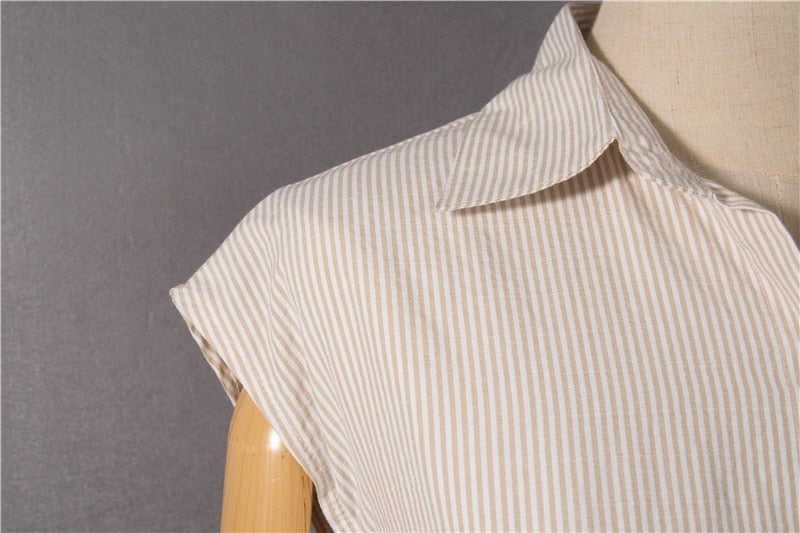 Spring Summer Shirt Dress Multi Colors Casual Sleeveless Striped Oversize Lace Up Long Dress The Clothing Company Sydney