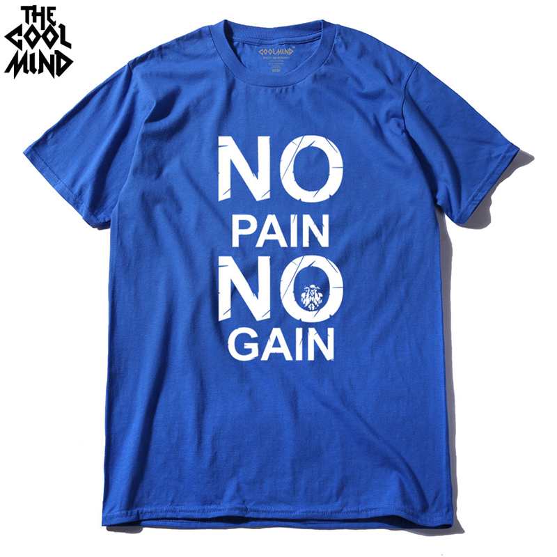 cotton no pain no gain print men casual body building o-neck men Tshirt short sleeve T-shirt tee shirt The Clothing Company Sydney