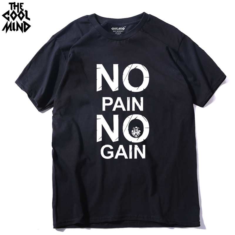 cotton no pain no gain print men casual body building o-neck men Tshirt short sleeve T-shirt tee shirt The Clothing Company Sydney