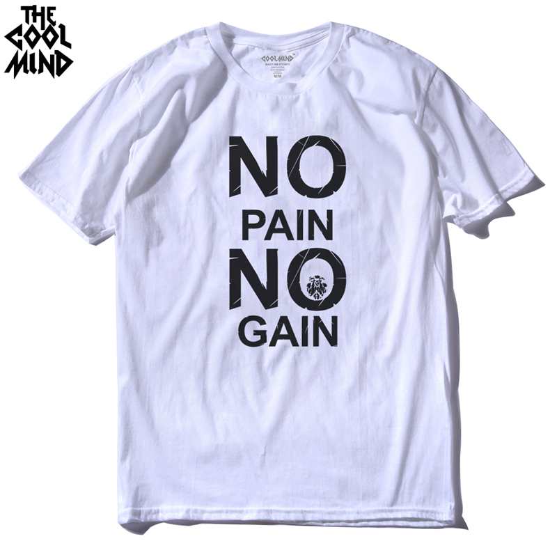 cotton no pain no gain print men casual body building o-neck men Tshirt short sleeve T-shirt tee shirt The Clothing Company Sydney
