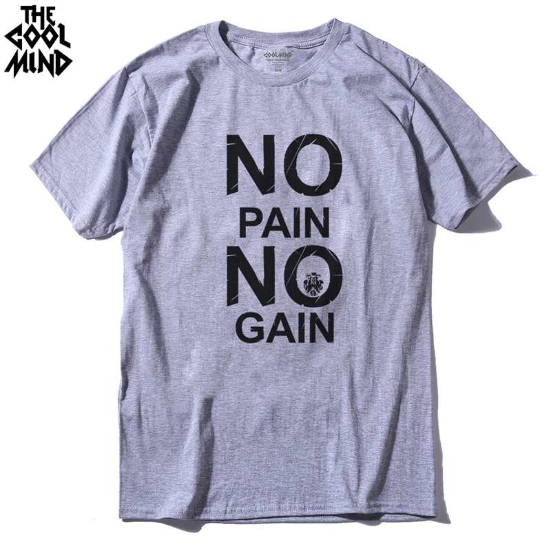 cotton no pain no gain print men casual body building o-neck men Tshirt short sleeve T-shirt tee shirt The Clothing Company Sydney