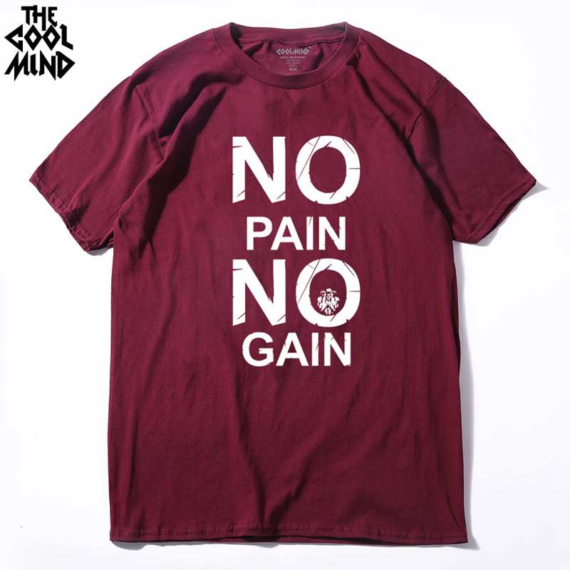 cotton no pain no gain print men casual body building o-neck men Tshirt short sleeve T-shirt tee shirt The Clothing Company Sydney