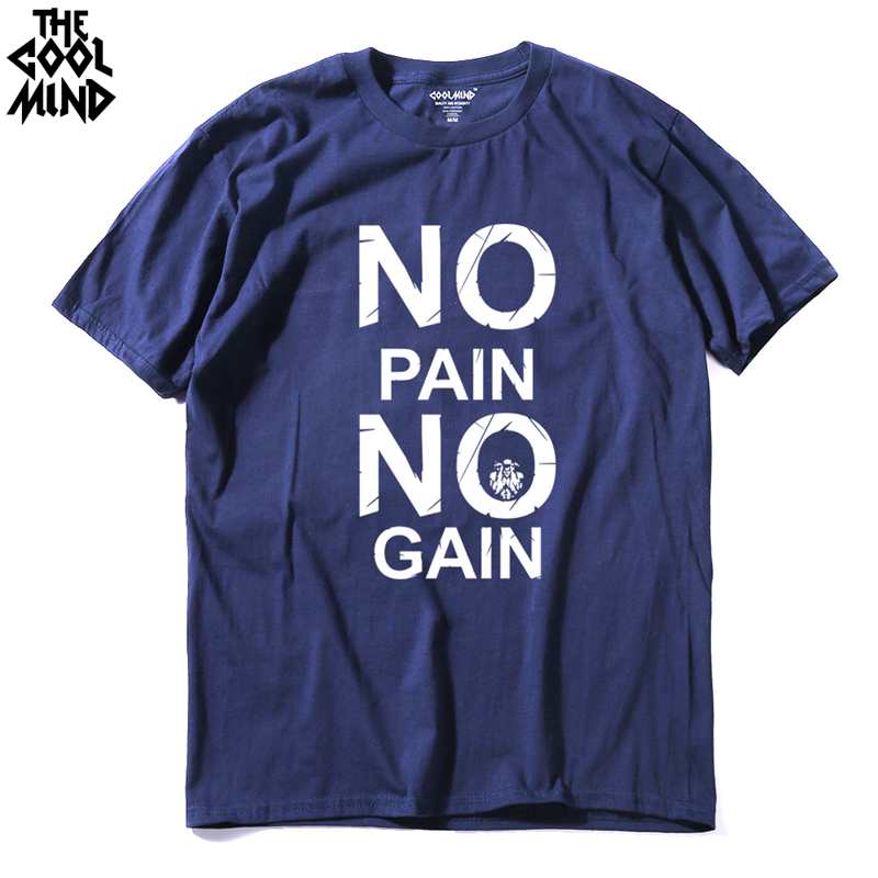 cotton no pain no gain print men casual body building o-neck men Tshirt short sleeve T-shirt tee shirt The Clothing Company Sydney