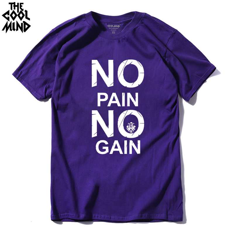 cotton no pain no gain print men casual body building o-neck men Tshirt short sleeve T-shirt tee shirt The Clothing Company Sydney