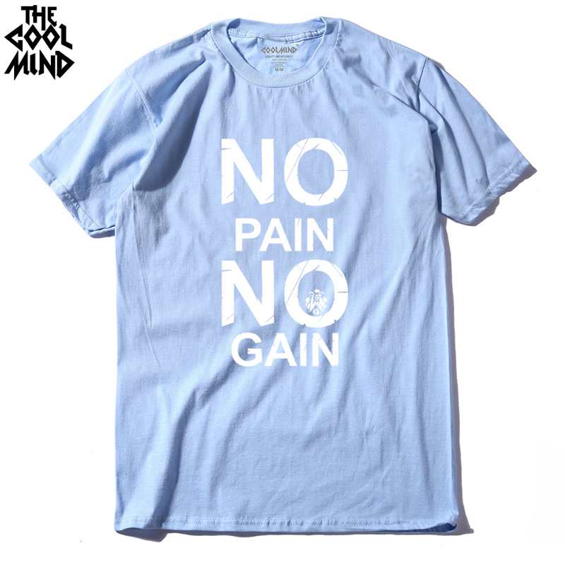 cotton no pain no gain print men casual body building o-neck men Tshirt short sleeve T-shirt tee shirt The Clothing Company Sydney