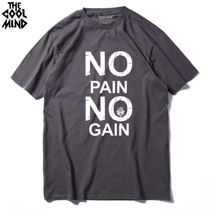 cotton no pain no gain print men casual body building o-neck men Tshirt short sleeve T-shirt tee shirt The Clothing Company Sydney