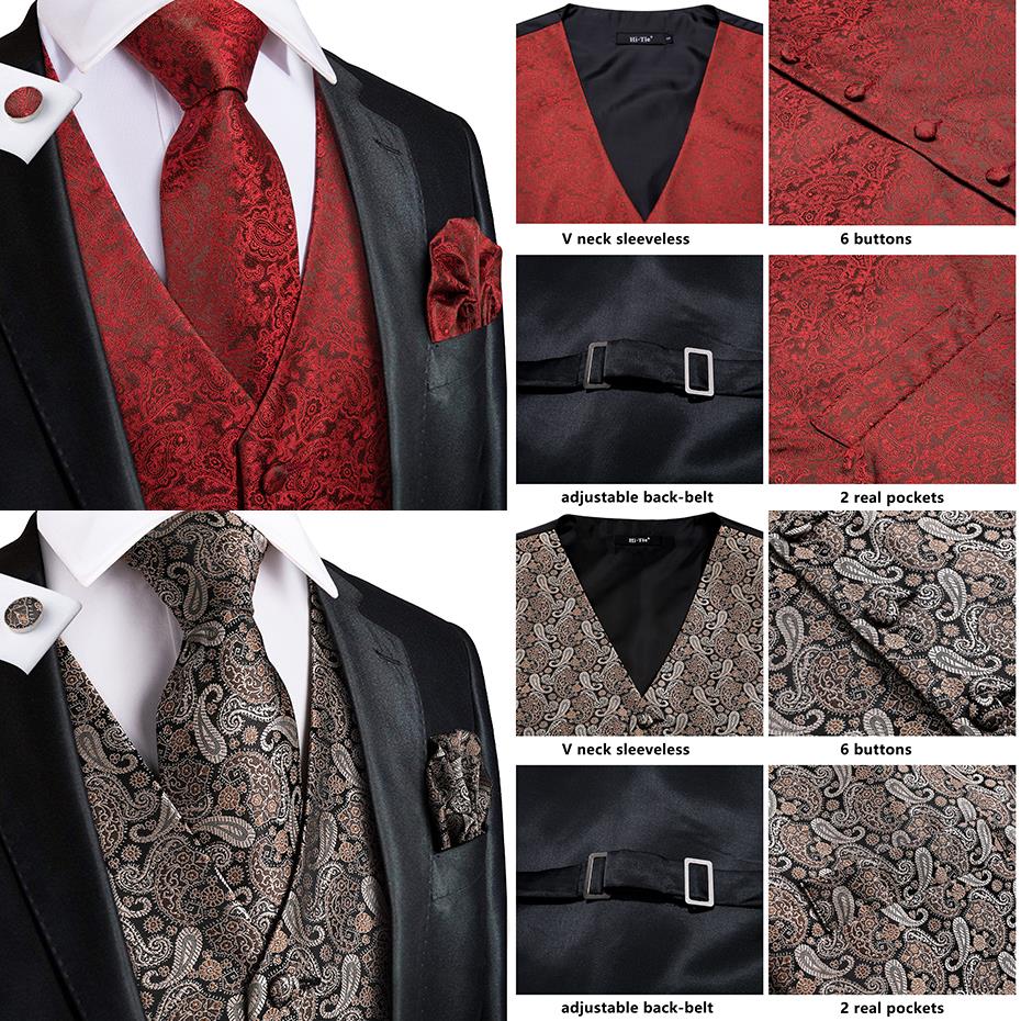 Men's Vests and Tie Business Formal Dresses Slim Vest 4piece Hanky cufflinks for Suit Blue Paisley Waistcoat The Clothing Company Sydney