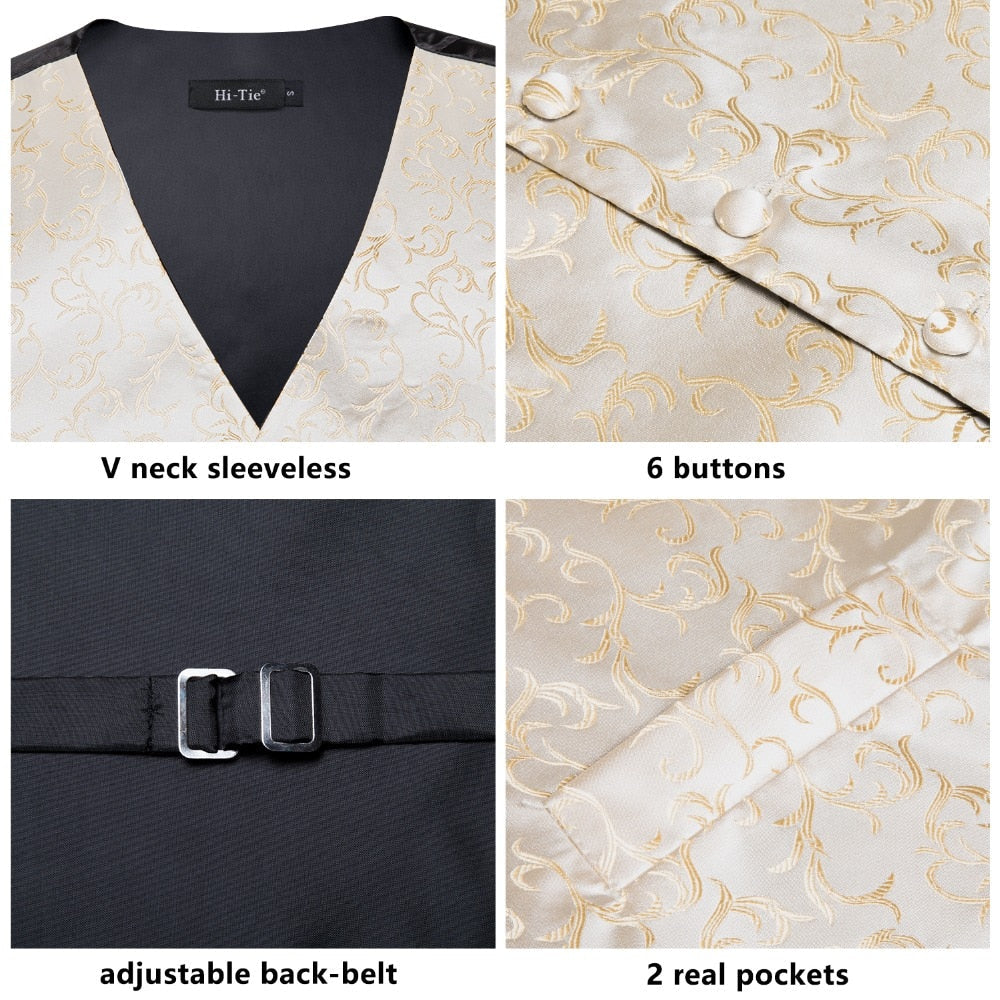 Men's Vests and Tie Business Formal Dresses Slim Vest 4piece Hanky cufflinks for Suit Blue Paisley Waistcoat The Clothing Company Sydney