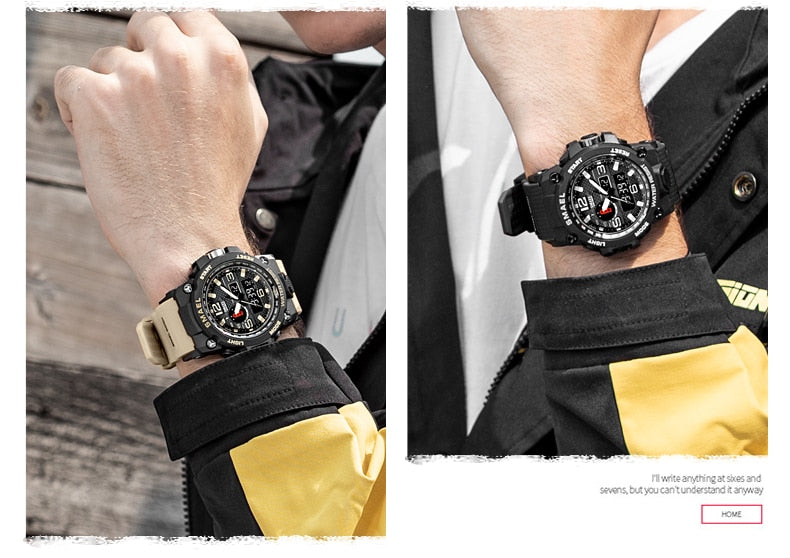 50M Water Resitant Clock Alarm 1545D Dual Display Wristwatch Quartz Military Watch Sport New Mens Watch The Clothing Company Sydney
