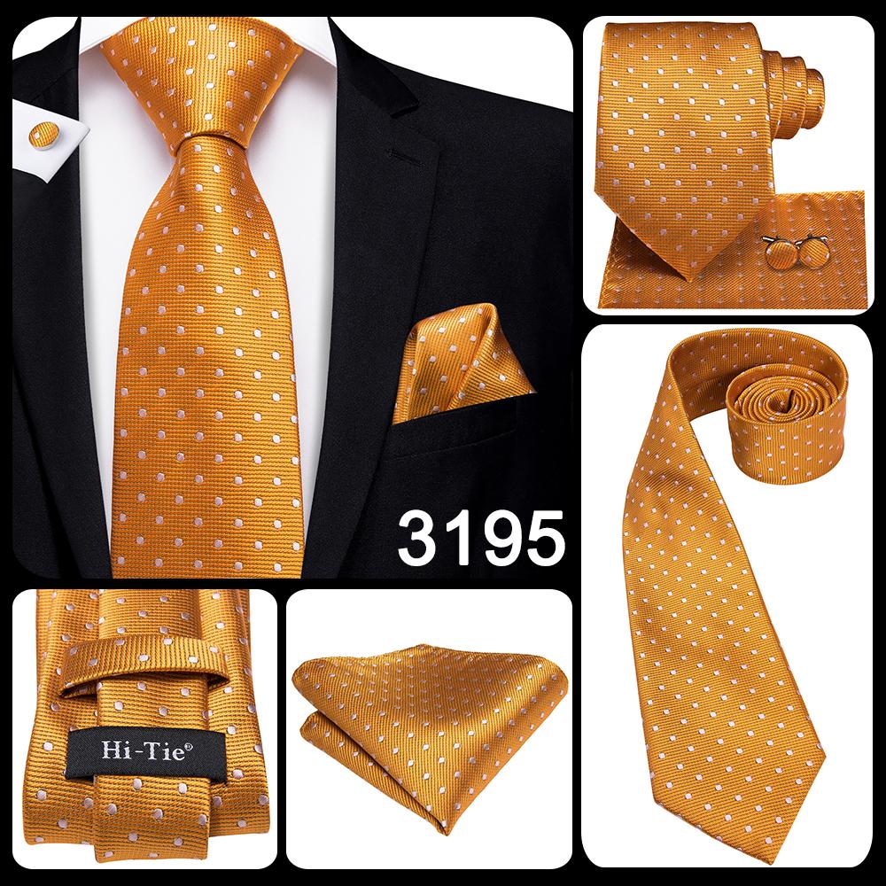 3 Piece Men's 8.5cm Tie Solid Orange Neck Ties Set Boutonniere Pocket Square Cufflink Gift Box for Wedding Party Suit Cravat The Clothing Company Sydney