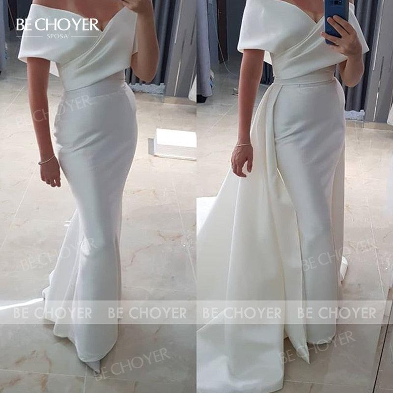 2 In 1 Detachable Train Sweetheart Satin Mermaid Princess Bridal Gown Wedding Dress The Clothing Company Sydney