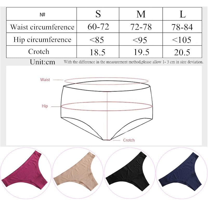 2 Pack Underwear Panties Seamless Big Size Low Rise Sexy Women Ice Silk Bikini Briefs Solid T-Back Tanga Lingerie The Clothing Company Sydney