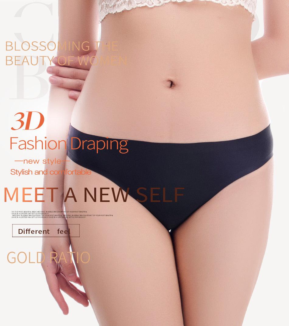 2 Pack Underwear Panties Seamless Big Size Low Rise Sexy Women Ice Silk Bikini Briefs Solid T-Back Tanga Lingerie The Clothing Company Sydney