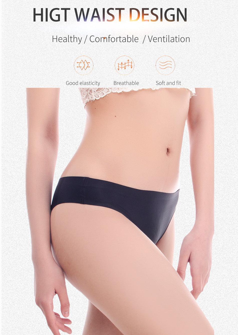 2 Pack Underwear Panties Seamless Big Size Low Rise Sexy Women Ice Silk Bikini Briefs Solid T-Back Tanga Lingerie The Clothing Company Sydney