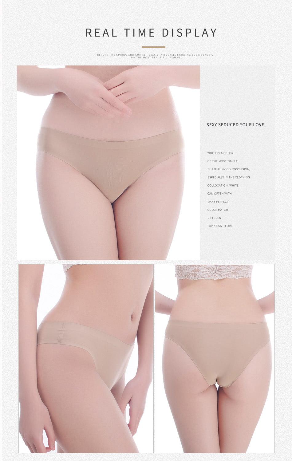 2 Pack Underwear Panties Seamless Big Size Low Rise Sexy Women Ice Silk Bikini Briefs Solid T-Back Tanga Lingerie The Clothing Company Sydney